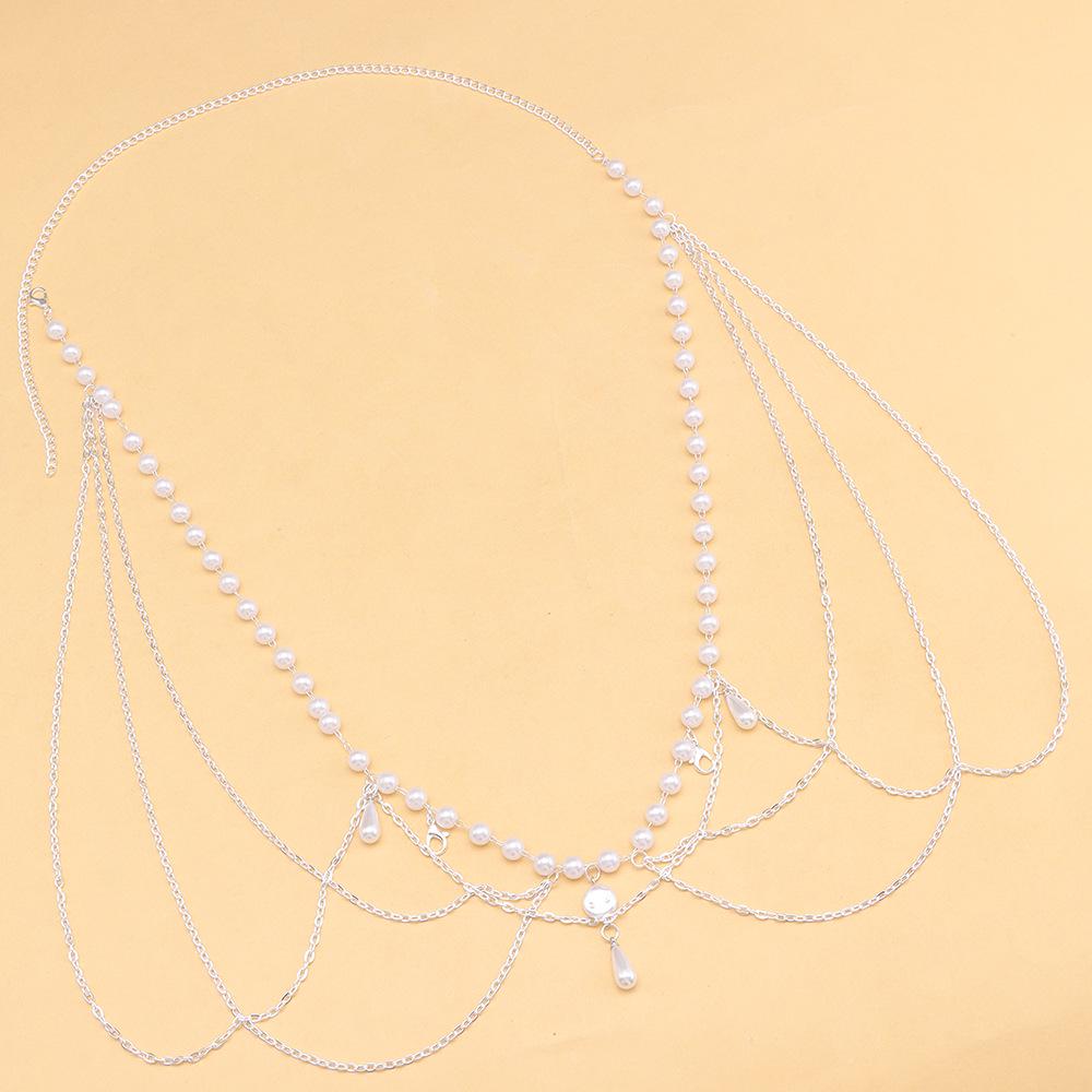 Jupe Rétro à Ceinture Chaîne avec Pompon Perlé – Accessoire de Taille Style National Hanfu