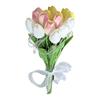 Flores Artificiales Tulipanes LED, Ramo Brillante de Mano con Pétalos Suaves, Tallo Flexible Luz Ambiental, Regalo Romántico Decoración del Hogar Dormitorio Ambiente