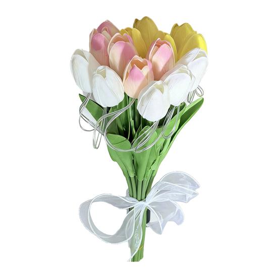

Artificial Flowers LED Tulip Lights, Glowing Handheld Bouquet with Soft Petals, Bendable Stem Ambient Light, Romantic Gift Home Decor Bedroom Mood 10pcs