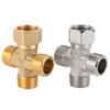 1pcs 3/4" Female/Male Thread Brass Cross Type Water Pipe Union Joint Brass Pipe Fittings Cross Type Connector Adapter