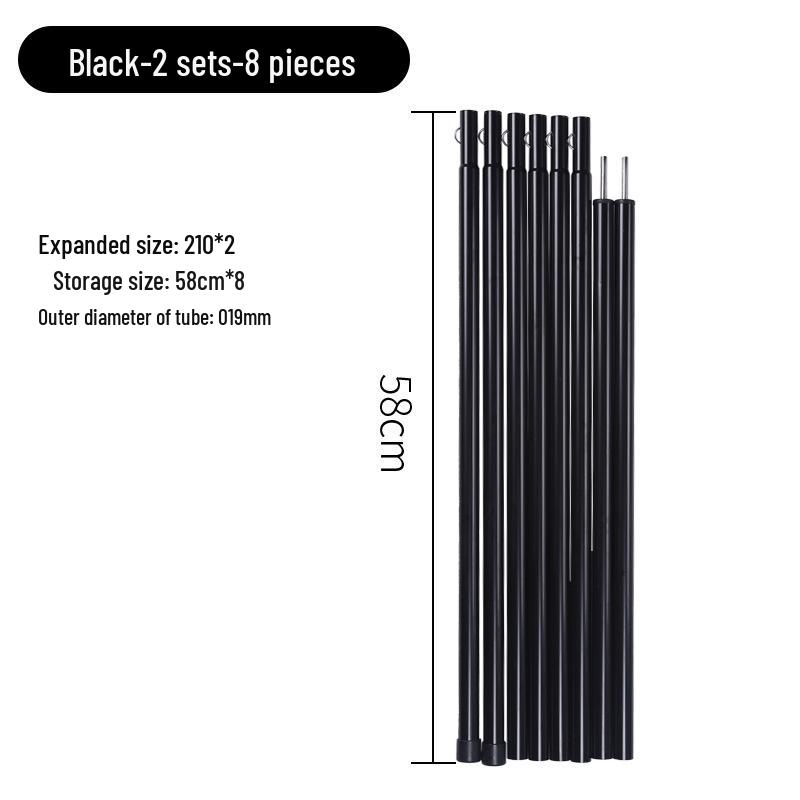 Adjustable 2-Meter Iron Outdoor Canopy Support Pole with 10 Sections and Spray-Painted Finish for Tent Vestibule Accessories.