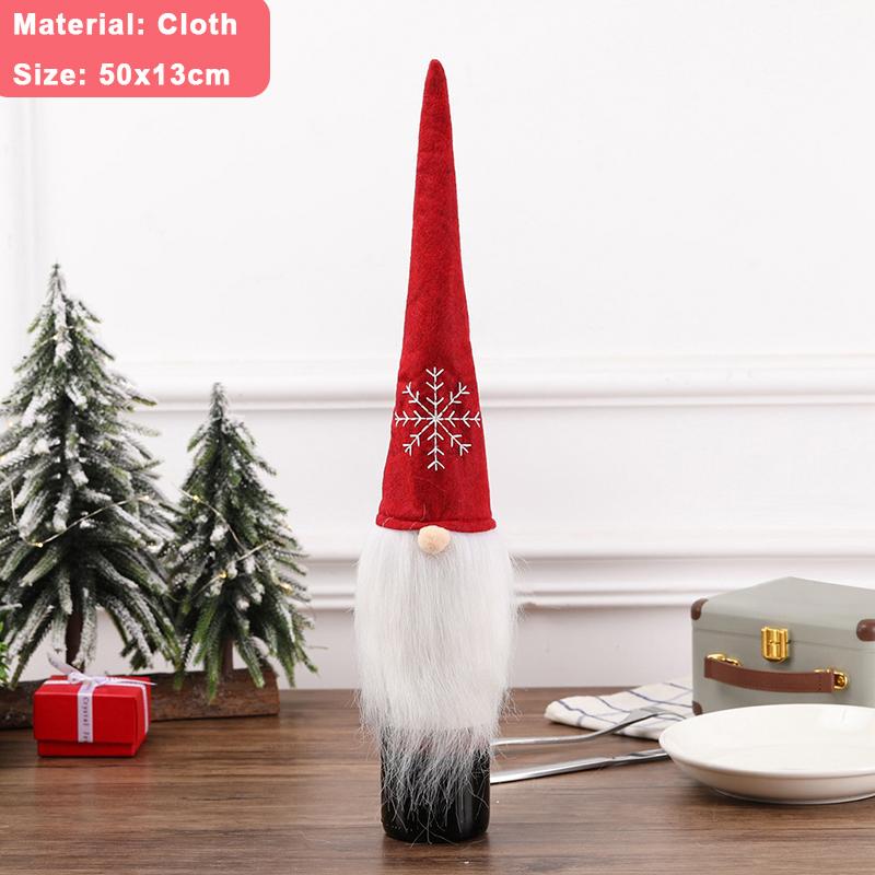 2/1Pcs Creative Christmas Wine Bottle Set Golden Velvet Dress Santa Claus Wine Bottle Cover Xmas New Year Dinner Table Decors