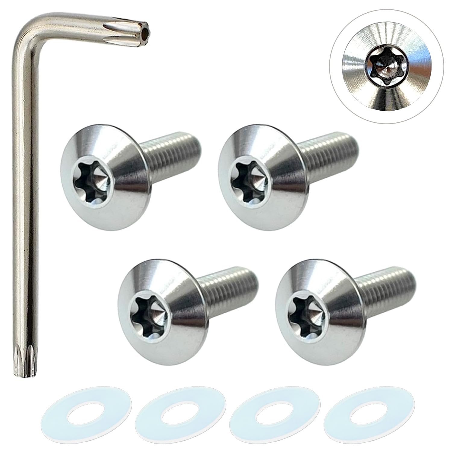 RENPA Titanium Alloy License Plate Bolt Smart Design Vehicle Inspection Bolt length 15mm серебряный