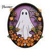 Festive Halloween Wall Accents Oval Sign, Layered Wooden Decor Cute Ghost Bat Spooky Home Decorations Pumpkin Witch Designs, Art Decoration