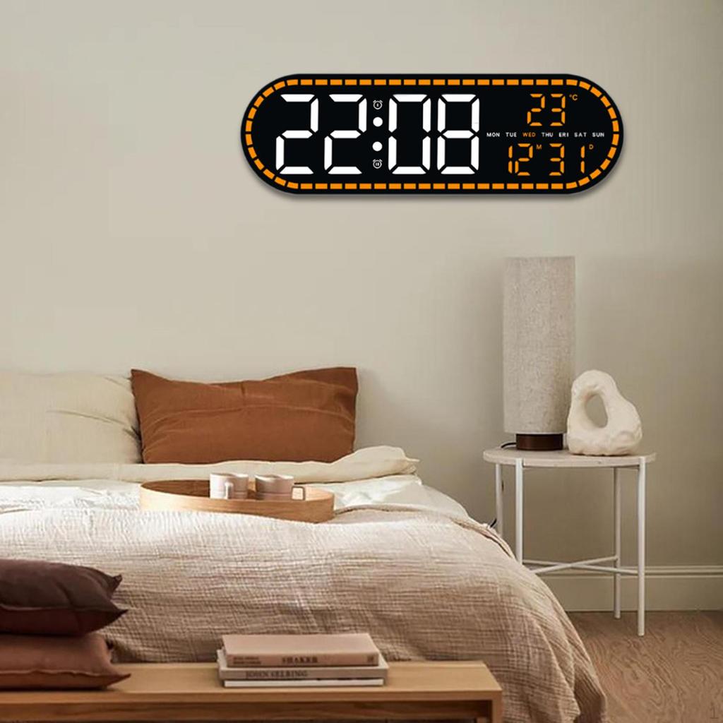Digital Alarm Clock Date/Time/Week Silent Portable Household LED Wall Electronic Clocks for