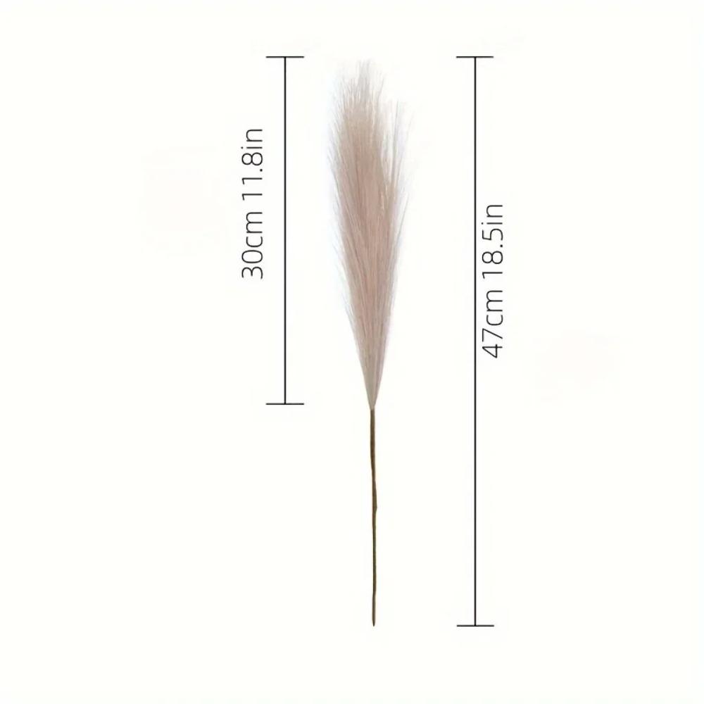 24PCS Brown Faux Pampas Grass White, 56cm Short Artificial Pompous Grass Floral Fake Pompas Grass Branches Vase Filler