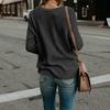 Women's Knitted Deep V-Neck Long Sleeve Wrap Front Loose Sweater Pullover Jumper