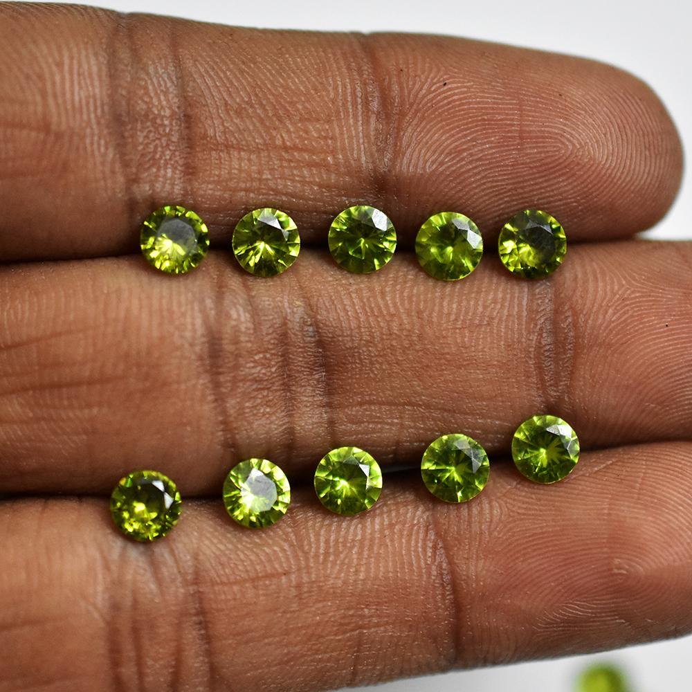 Natural Green Sapphire 18 Pcs 5x5 Mm Round Cut Lot Flawless Gemstone