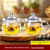 High Temp Resistant Borosilicate Glass Tea Cup with Lid & Handle for Men and Women - Stylish Design
