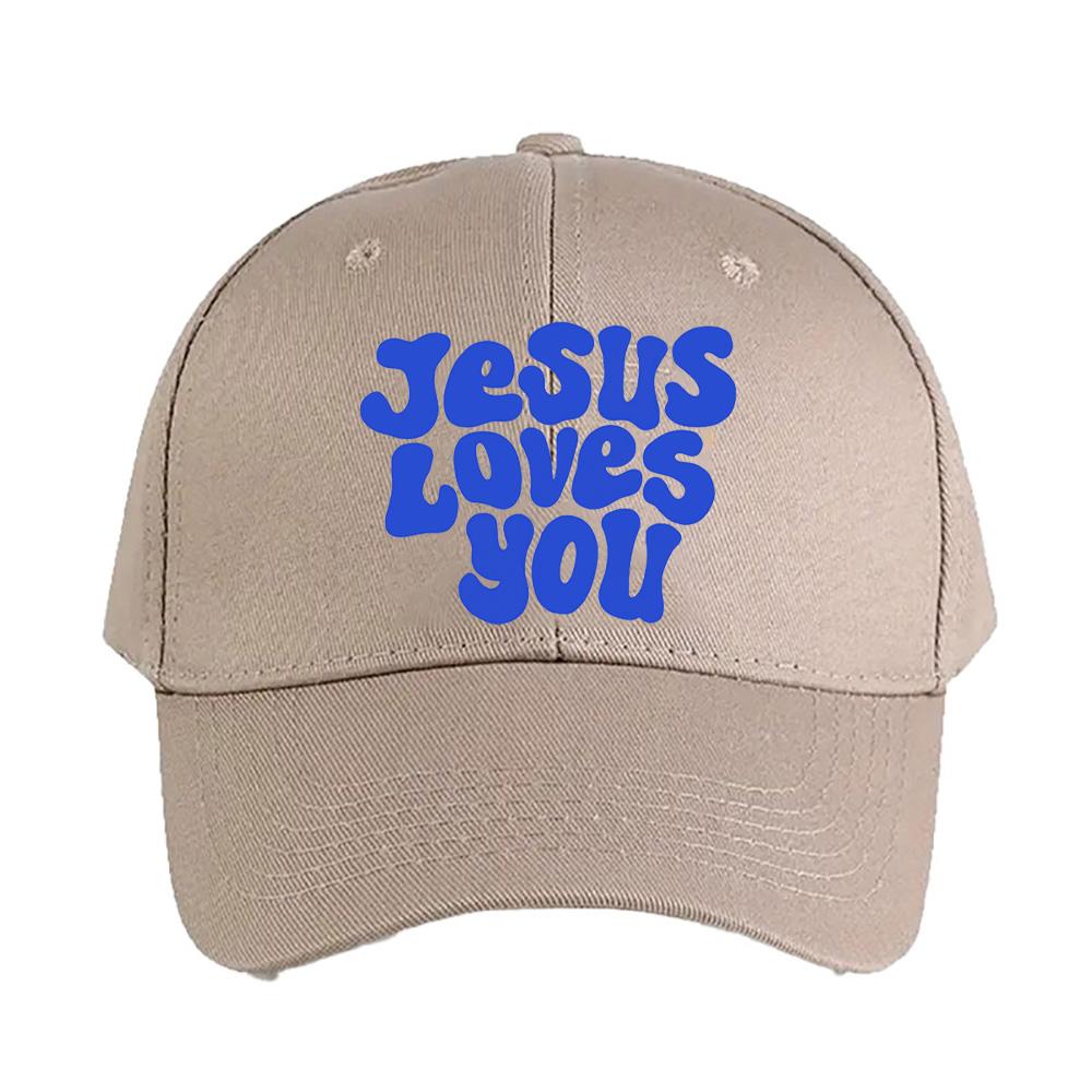 Jesus Loves You Blue Cap Summer Woman Man Adult Hat Fashion Casual Adjustable Printed Baseball Caps Trucker Cap