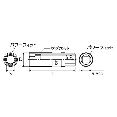 Kyoto Machinery Tools (KTC) 9.5sq.12-sided plug wrench B3A-14SPW