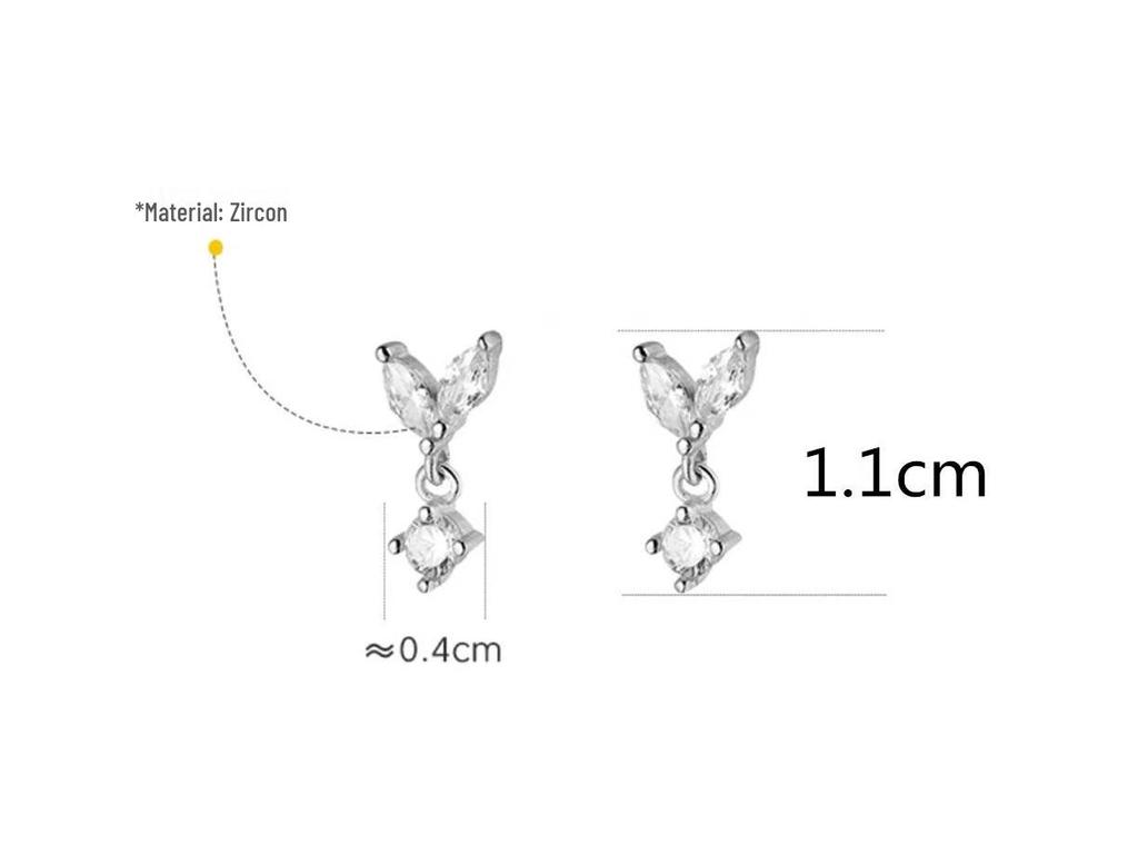 Exquisite Sterling Silver Leaf Stud Earrings for Women: Chic Light Luxury Design