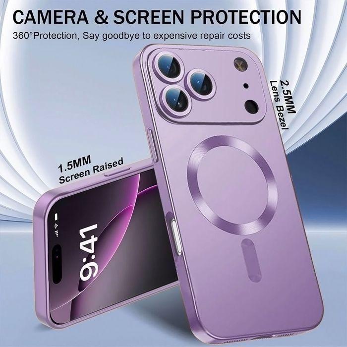 Coque pour iPhone 18 Pro Max, Silicone Anti-Rayures Antichoc avec Cercle Magnétique - Violet