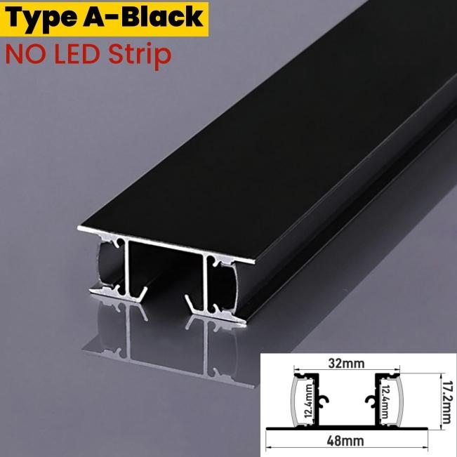 1m/2m Stair Handrail LED Aluminum Profile Wall Mounted Up Down Channel Diffuser Staircase Corridor Decor Linear Bar Strip Lights