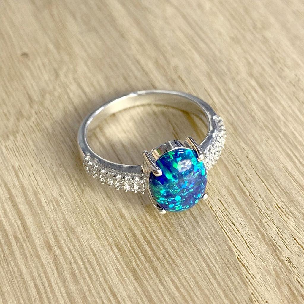 Серебряное кольцо с опалом 1.493ct, вес изделия 3,11 гр (1920268)