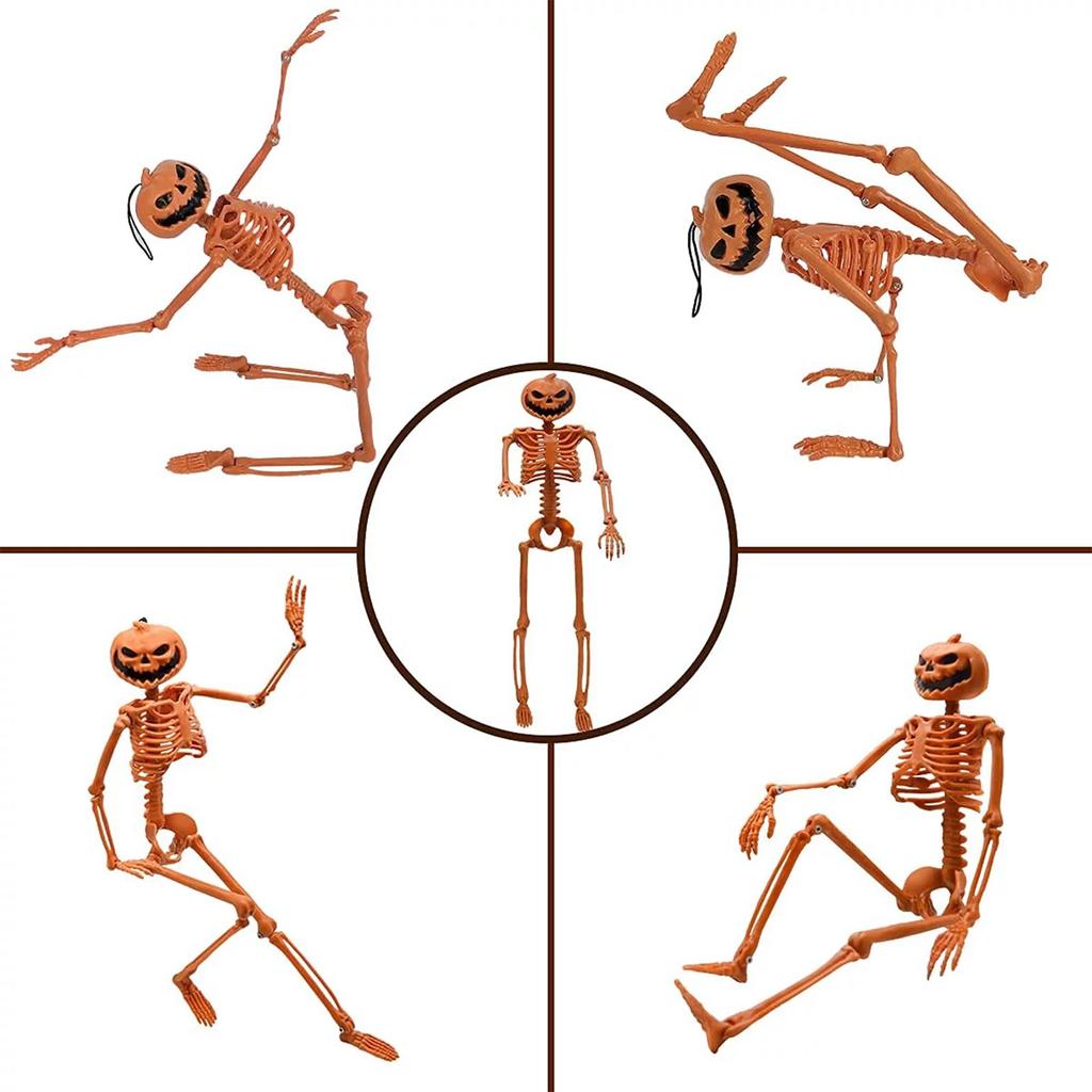 Halloween Poseable Human  Skeleton Full Life Size Props Party Decor