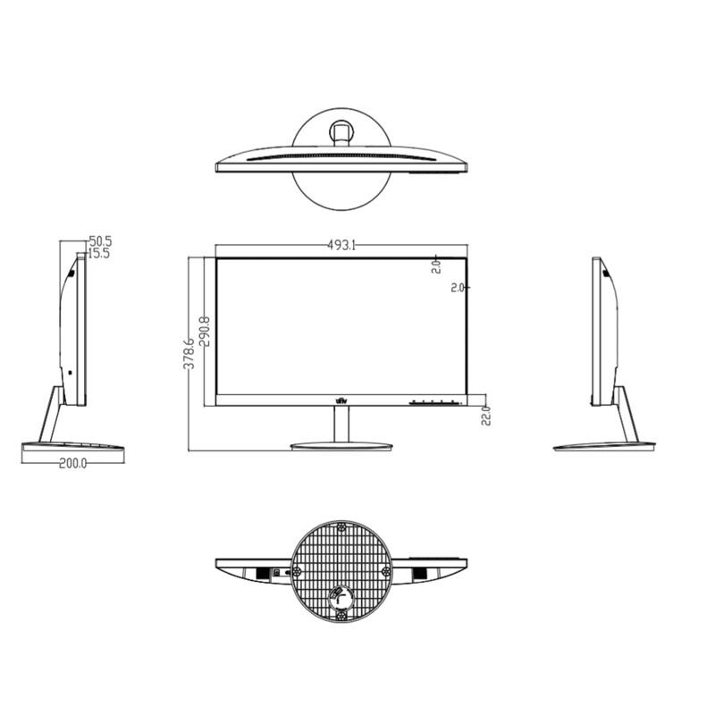 Uniview 22-inch 1080P LCD Surveillance Monitor CN plug (adapter included)