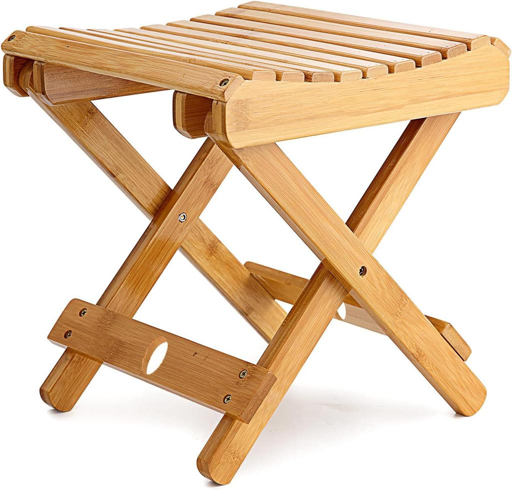 MASTLU Folding Chair Bath Stool Bamboo Bath Chair Folding Chair Bath Chair Sauna Chair Easy To Carry Stool Bath Chair Japanese Style Shower Fishing