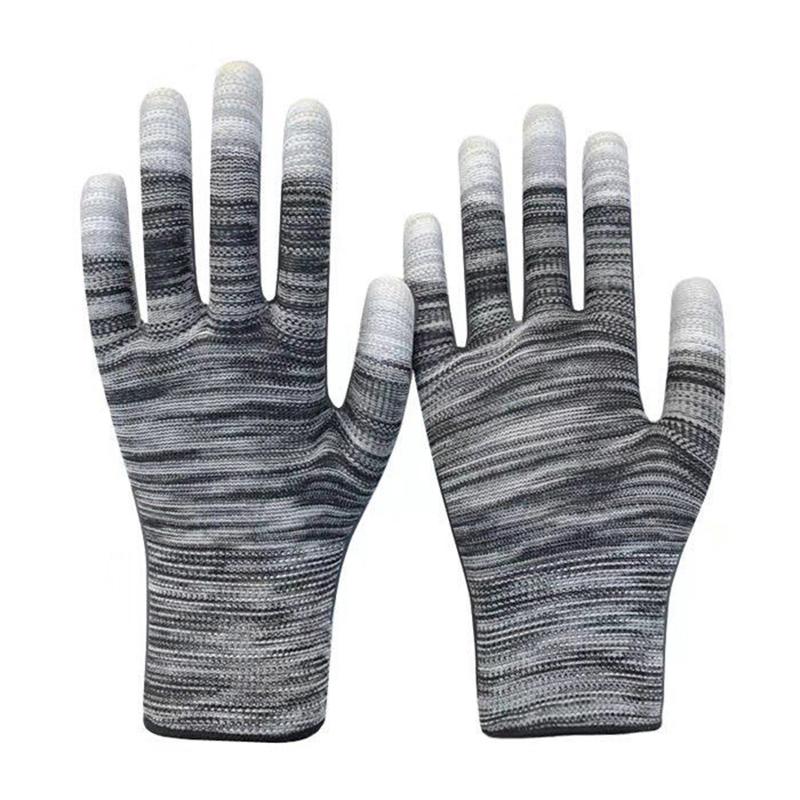 6 Pairs Colorful Gardening Gloves For Women And Men Coated Finger Gloves Pu Nylon Garden Gloves Outdoor Protective Work Gloves