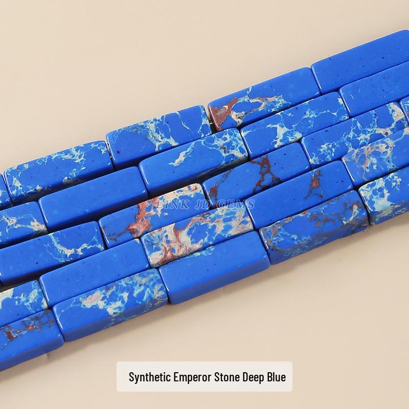 4x13mm Synthetic Imperial Stone Rectangle Cube Beads for DIY Jewelry Bracelet Making