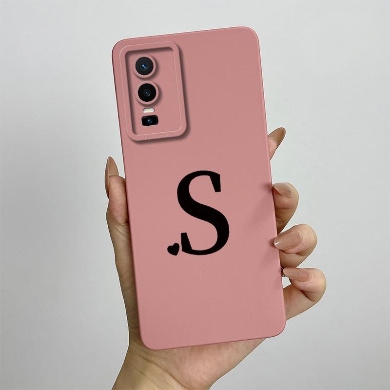 Cover For Vivo Y76 5G Case Love Heart Letters Liquid Soft Silicone Phone Case For Vivo Y76 VivoY76 Y 76 V2124  Back Cover Coque
