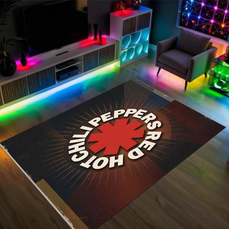 Red Hot Chili Peppers Design Kristall Samt Teppich Gemütlich Nicht?Rutschfester Teppich mit Aufdruck für Schlafzimmer Wohnzimmer Eingang