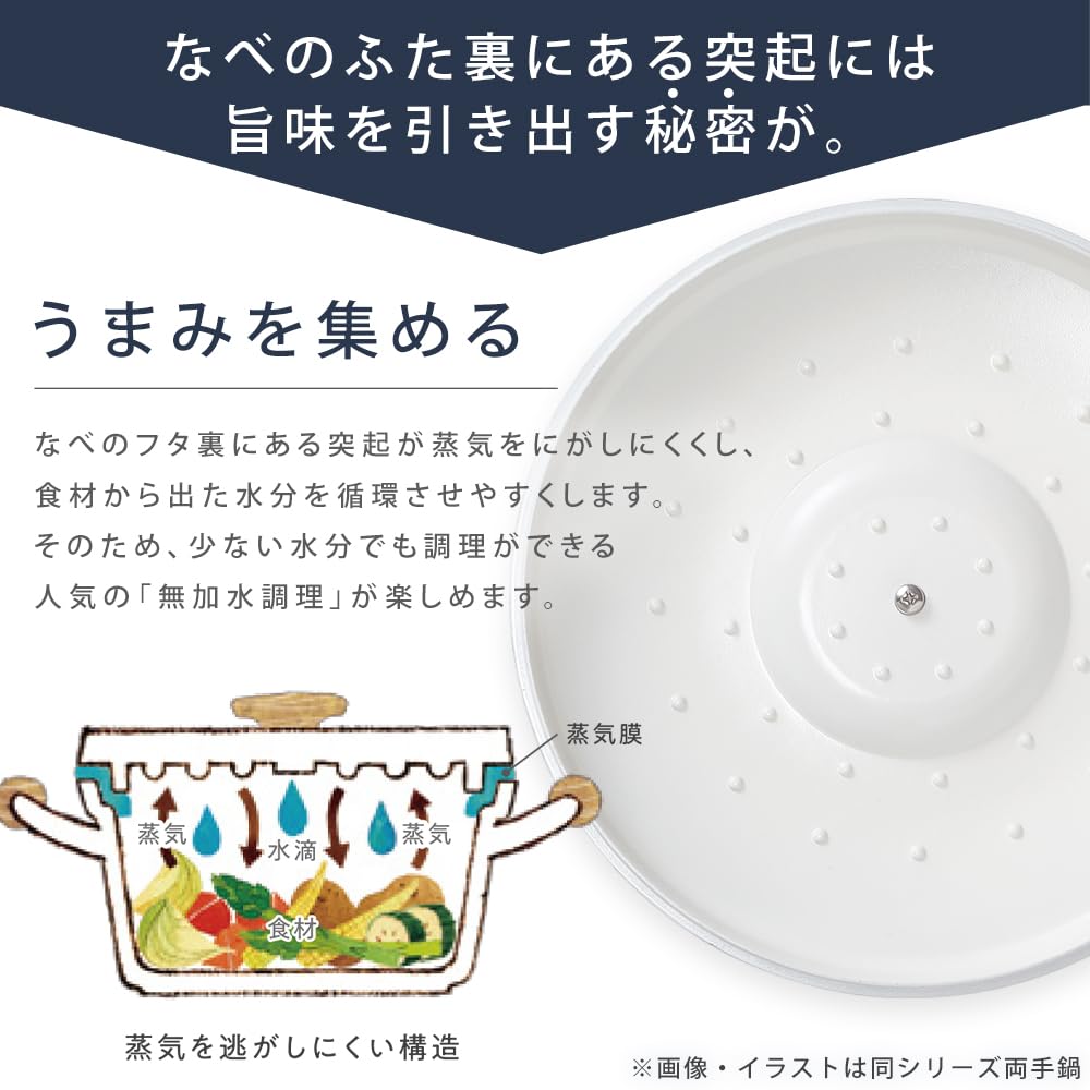 [IRIS OHYAMA] LUONTO Two-Handled Pot 20cm White LUO-P20 – pot