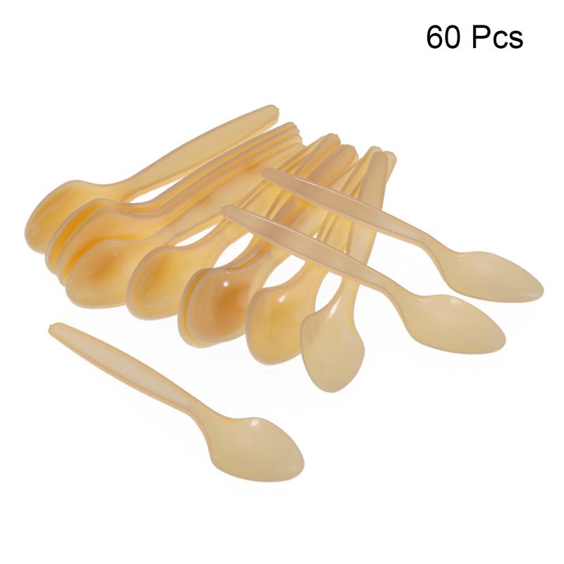 60 pièces Cuillères en Plastique Ustensiles Jetables Couverts Transparents Cuillères Cuillère en Plastique PP de Qualité Alimentaire Jetable