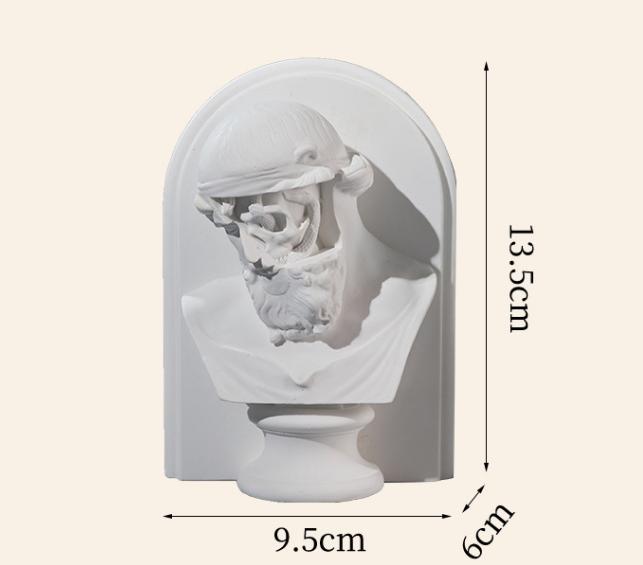 Europäische Klassische Büsten Gips Skulpturen von Herkules Zeus Moses Poseidon Antike Mythologische Statue für Arbeitszimmer Bibliothek Dekoration