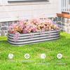 Galvanised Raised Garden Bed Metal Planter Box With Safety Edging For Flowers Herbs Succulents Silver