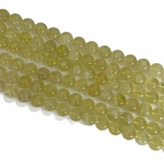 Natural Lemon Yellow Citrine Round Loose Beads for DIY Handmade Bracelets & Necklaces