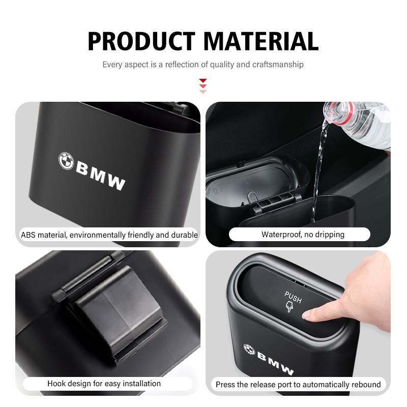 DZBW6 Car Door Hanging Trash Can Storage Box Auto Accessories For BMW M Performance E36 E46 E60 E90 E91 E92 E93 F30 F20