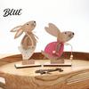 Rustic Rabbit Ornaments for Home Wooden Easter Bunny Table Sign Tiered Tray Centerpiece Farmhouse Vintage Indoor Tabletop Ornament Decoration