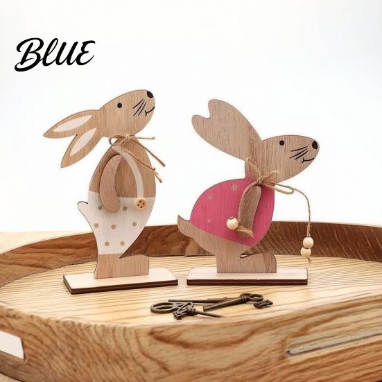 Rustic Rabbit Ornaments for Home Wooden Easter Bunny Table Sign Tiered Tray Centerpiece Farmhouse Vintage Indoor Tabletop Ornament Decoration