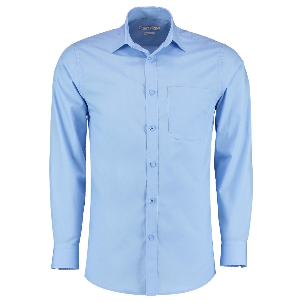 Kustom Kit Mens Long Sleeve Poplin Shirt