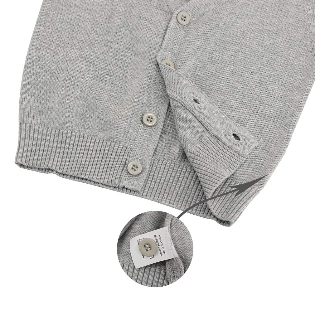 Enfants Knit Long Sleeve Cotton School Simple School Cold Weather Solid Size L Size 140 Chéris Children's Cardigan, Boys' V-Neck Sweater, Coat,