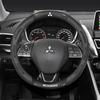 For Outlander Pajero Asx Colt Lancer EX Evolution L200 Triton RALLIART Car Carbon Fiber Leather Steering Wheel Cover