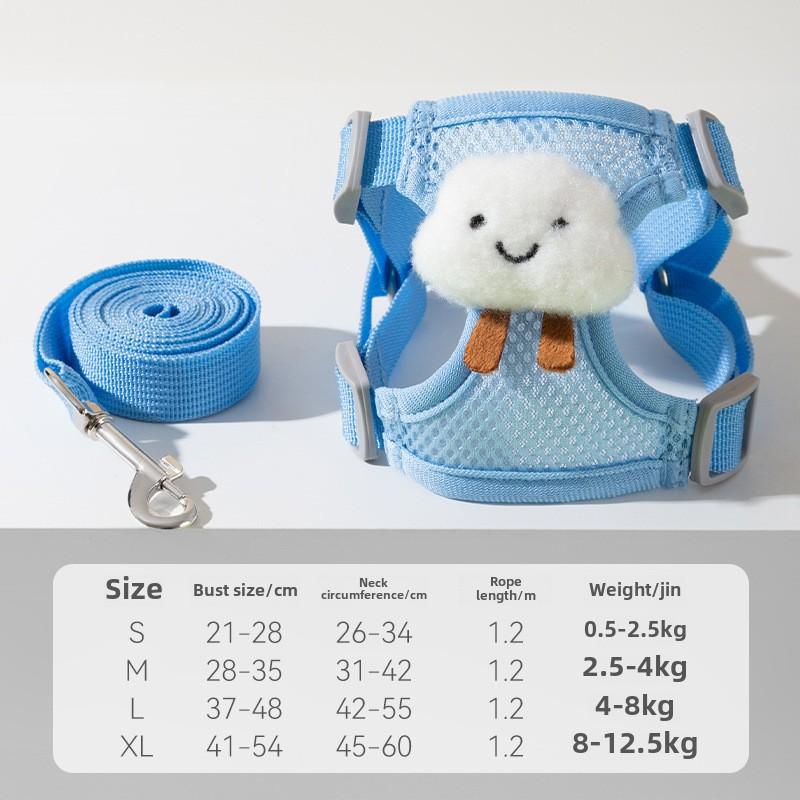 

Весенние и летние трехмерные аксессуары для собак, сетчатый дышащий жилет, поводок для кошек, всесезонный ремень на грудь для домашних животных S