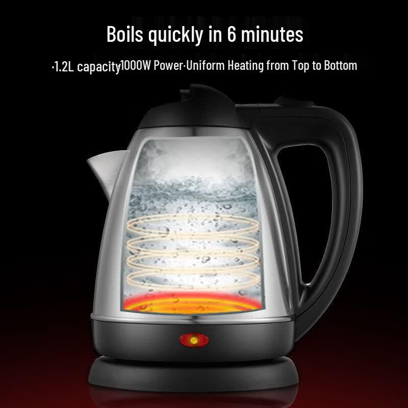 Grelide 1.2L Stainless Steel Electric Kettle CN plug (adapter included)
