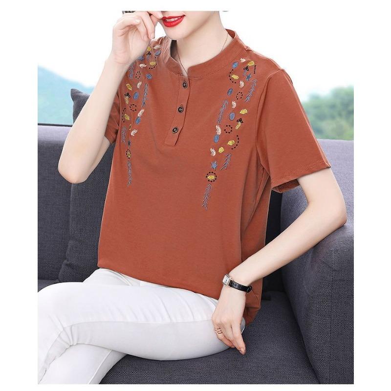 Pure Cotton Short-sleeved T-shirt Women's Loose Top Summer New Fashion Style Beautiful Bottoming Shirt