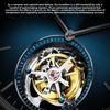 JINSHIDUN Brand Skeletonized Tourbillon Mechanical Watches for Men