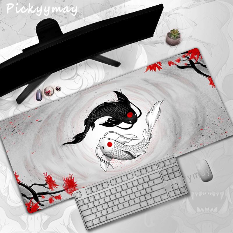 Anime Koi Carp Large Mouse Pad Cute Koi Fish Gaming Desk Mat Japanese Mousepad Xxl Desk Mat Cool Keyboard Mouse Mat Desk Pad Computer Laptop Girl Gam