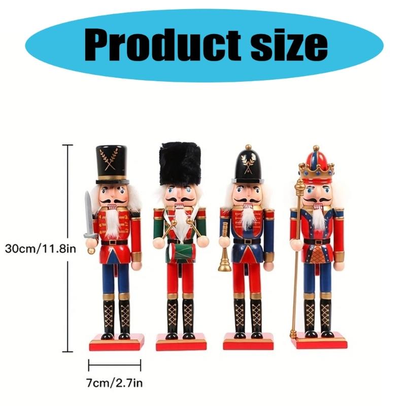 Colorful Soldier Christmas Soldier Dolls Decorations Soldier Wood Soldier Christmas Walnut Soldier Winter Table Toppers