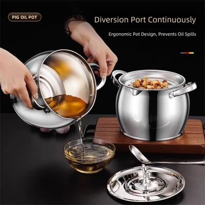 Réservoir de filtre en acier inoxydable Grande capacité Filtre à huile de cuisson Nouveau pot filtre à huile Cuisine