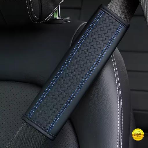 1PCS PU Leather Embossed Car Seat Belt Shoulder Cover Decompression Comfort Car Accessories Safety Belt Protective Cover1PCS PU