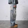 Men’s Loose-fit, Wide-leg, Distressed, Vintage-style Straight-leg Casual Jeans