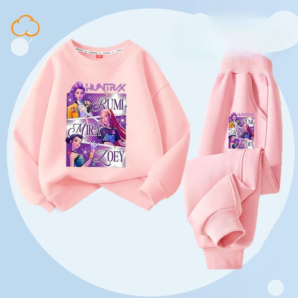 Modă pentru copii Vânătoare de vrăjitoare K-POP Hanorac cu gât rotund Set casual din 2 piese de primăvară și toamnă pentru băieți și fete