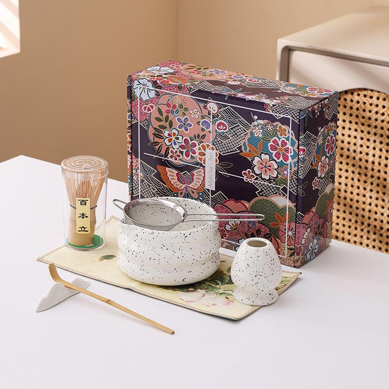 Japanese Matcha Set, Ceramic Material, Matcha Bowl, Matcha Tool Set, Matcha Stirrer, Gift