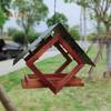 Birds Feeders Outdoor Hanging Wooden Birds Feeder with Weatherproof Metal Roof Wildbird Feeder House for Garden Courtyard Decor