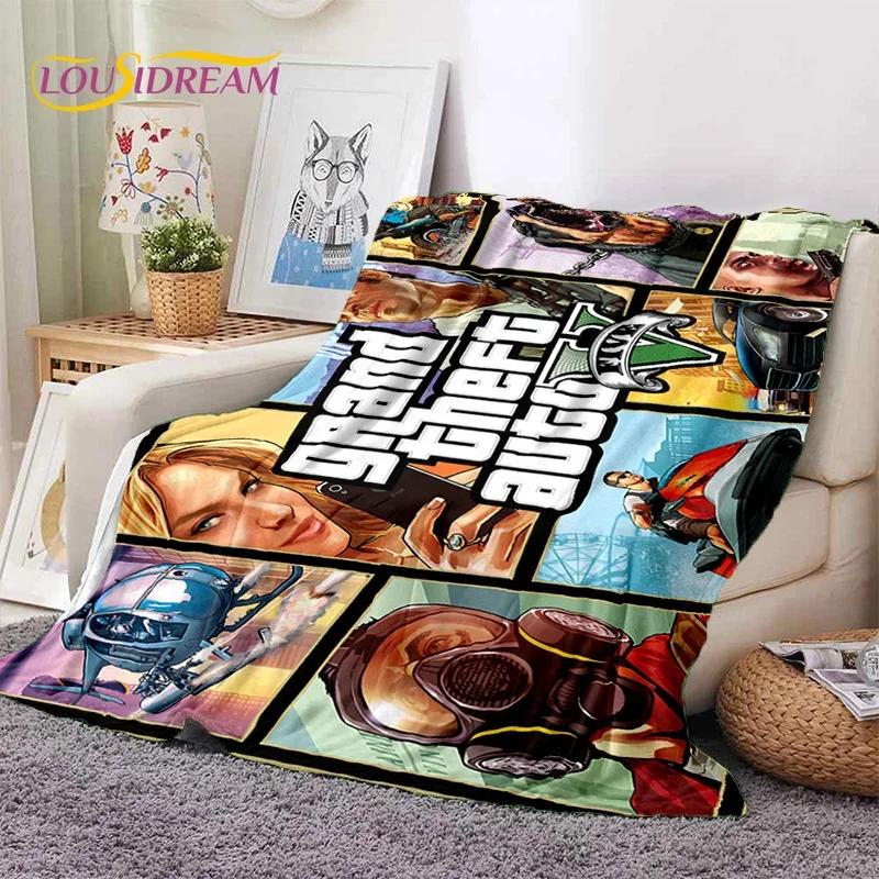GTA Game Grand Theft Auto Gamer Soft Flannel Blanket for Beds Bedroom Sofa Picnic,Throw Blanket for Cover Outdoors Leisure Gift